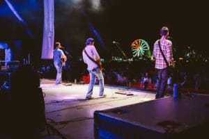Live band shot playing on stage